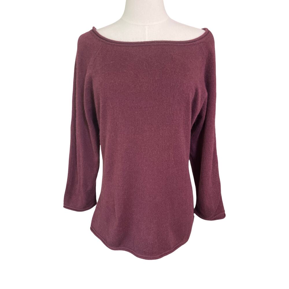 Joie 100% Cashmere Sweater Burgundy Boat Neck Lightweight Pullover Women’s XL